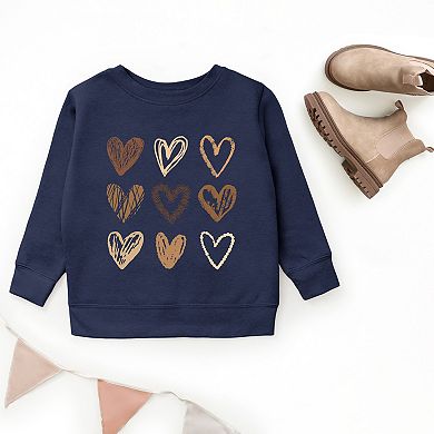 Brown Hearts Collage - Youth Graphic Sweatshirt