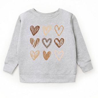 Brown Hearts Collage - Youth Graphic Sweatshirt