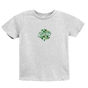 Lucky Clover Patchwork Print - Youth Short Sleeve Graphic T-Shirt