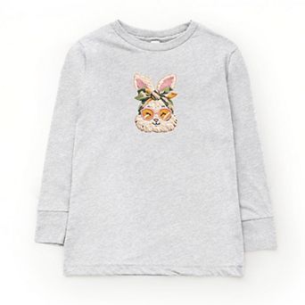 Bunny Face Yarn Print - Youth Long Sleeve Graphic T-Shirt