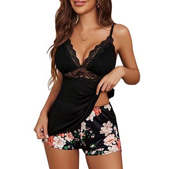 Avidlove Womens Pajama Sets Piece Sleepwear Lace Pajamas Cami PJS Set for Women