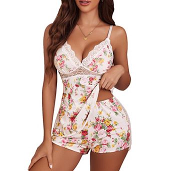 Avidlove Womens Pajama Sets Piece Sleepwear Lace Pajamas Cami PJS Set for Women