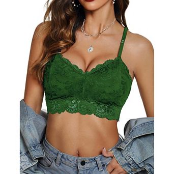 Avidlove Lace Bralettes for Women Padded Bras Camisoles Double Layered Tank Cami Crop Top
