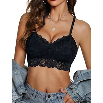 Avidlove Lace Bralettes for Women Padded Bras Camisoles Double Layered Tank Cami Crop Top