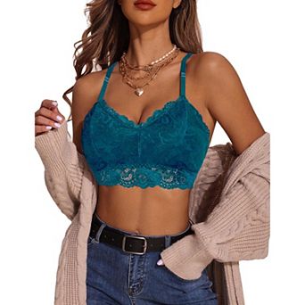Avidlove Lace Bralettes for Women Padded Bras Camisoles Double Layered Tank Cami Crop Top