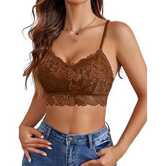Avidlove Lace Bralettes for Women Padded Bras Camisoles Double Layered Tank Cami Crop Top