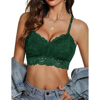 Avidlove Lace Bralettes for Women Padded Bras Camisoles Double Layered Tank Cami Crop Top
