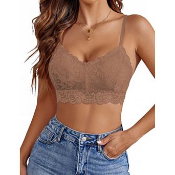 Avidlove Lace Bralettes for Women Padded Bras Camisoles Double Layered Tank Cami Crop Top