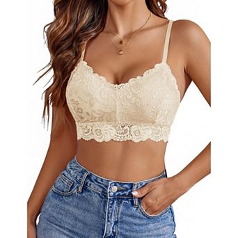 Avidlove Lace Bralettes for Women Padded Bras Camisoles Double Layered Tank Cami Crop Top