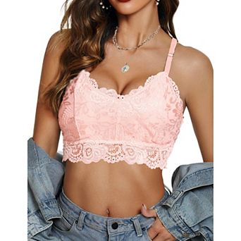 Avidlove Lace Bralettes for Women Padded Bras Camisoles Double Layered Tank Cami Crop Top