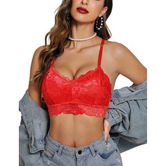 Avidlove Lace Bralettes for Women Padded Bras Camisoles Double Layered Tank Cami Crop Top