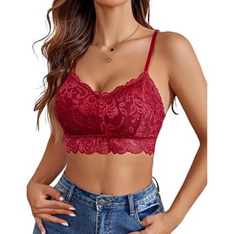 Avidlove Lace Bralettes for Women Padded Bras Camisoles Double Layered Tank Cami Crop Top