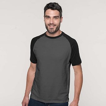Kariban Mens Short Sleeve Baseball T-Shirt