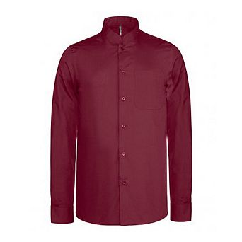 Kariban Mens Long Sleeve Mandarin Collar Shirt