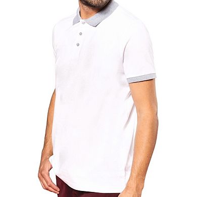 Kariban Mens Two-Tone Pique Polo Shirt
