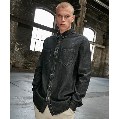Build Your Brand Mens Denim Shirt