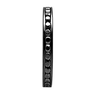 Alamode Black Ion Plating Brass Cubic Zirconia Ring