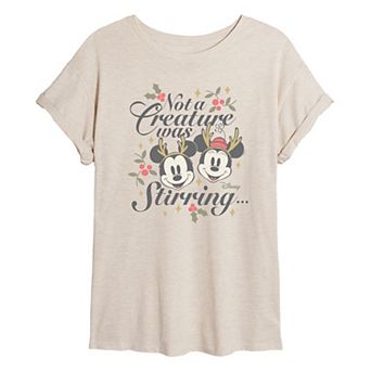 Juniors' Disney Mickey & Minnie Mouse Oversized Tee