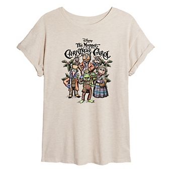 Juniors' Disney The Muppet Christmas Carol Oversized Tee