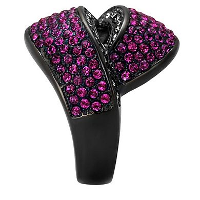Alamode Black Ion Plating Crystal Crossover Ring