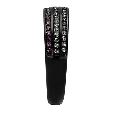 Alamode Black Ion Plating Crystal 3 es Ring