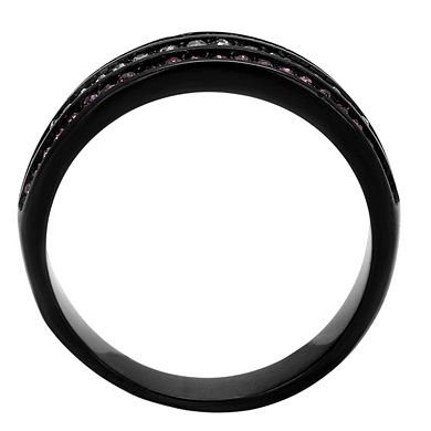Alamode Black Ion Plating Crystal 3 es Ring