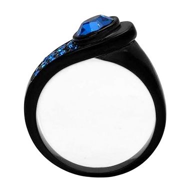 Alamode Black Ion Plating Crystal Crossover Ring