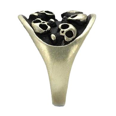 Alamode Antique Copper Ion Plated Epoxy Skull Ring