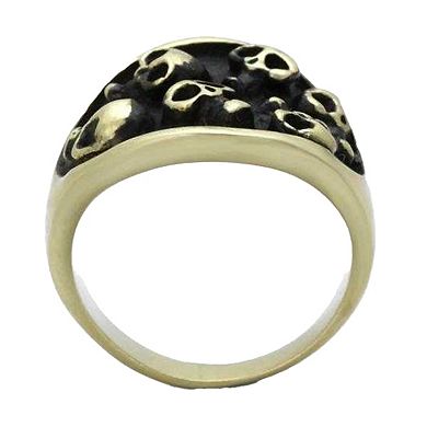 Alamode Antique Copper Ion Plated Epoxy Skull Ring