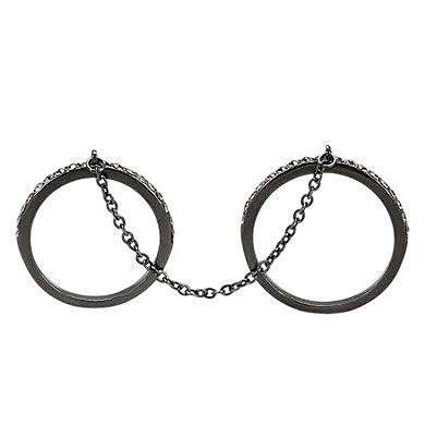 Alamode Black Ion Plating Crystal Chain Ring