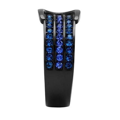 Alamode Black Ion Plating Crystal Buckle Ring