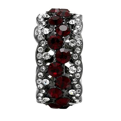 Alamode Black Ion Plating Crystal Banded Ring