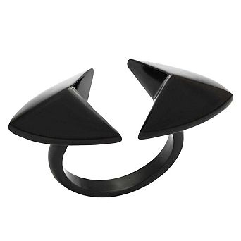 Alamode Black Ion Plating Arrowhead Ring
