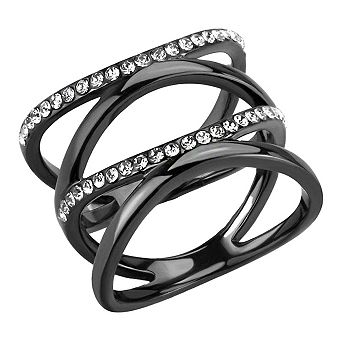 Alamode Black Ion Plating Crystal Cut Out Ring