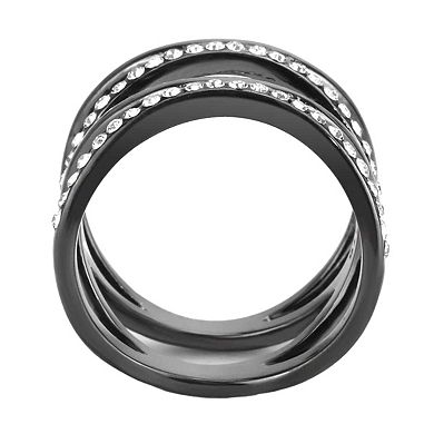 Alamode Black Ion Plating Crystal Cut Out Ring