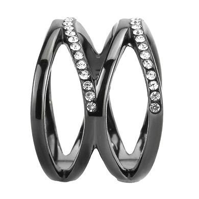 Alamode Black Ion Plating Crystal Cut Out Ring