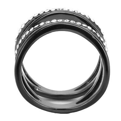 Alamode Black Ion Plating Crystal Cut Out Ring