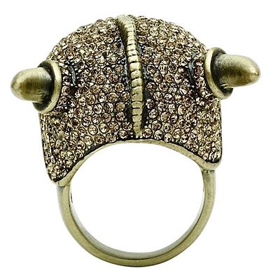 Alamode Antique Copper Synthetic Glass Viking Ring