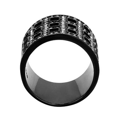Alamode Black Ion Plating Crystal Cut Out Ring