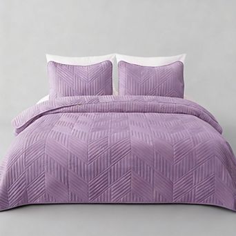 Ultrasonic Geometric Bedspread Queen 3 pc Set Lightweight Suitable for All Seasons