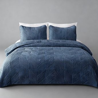 Ultrasonic Geometric Bedspread Queen 3 pc Set Lightweight Suitable for All Seasons