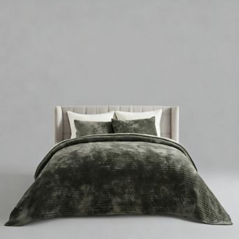 Velvet Bedspread Set Lightweight Version with 2 Pillowcases