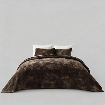 Velvet Bedspread Set Lightweight Version with 2 Pillowcases