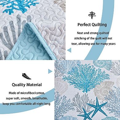 Extra-Large Three-Piece Beach Bed Cover Set, Lightweight Microfiber