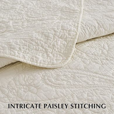 Cotton Paisley-Style Bedspread 3-Piece Set King Size