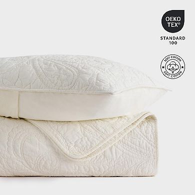 Cotton Paisley-Style Bedspread 3-Piece Set King Size