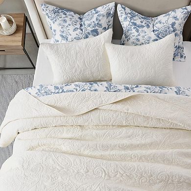 Cotton Paisley-Style Bedspread 3-Piece Set King Size