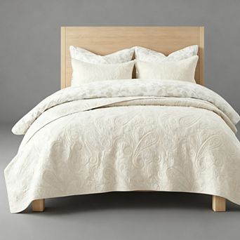 Cotton Paisley-Style Bedspread 3 pc Set King Size
