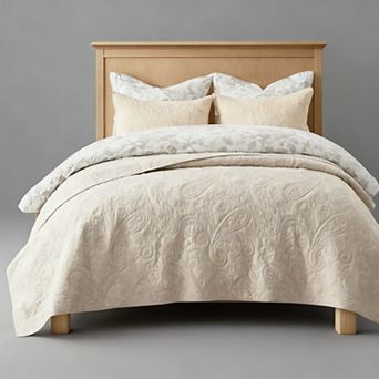 Cotton Paisley-Style Bedspread 3 pc Set King Size