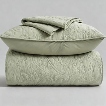 Cotton Paisley-Style Bedspread 3 pc Set King Size